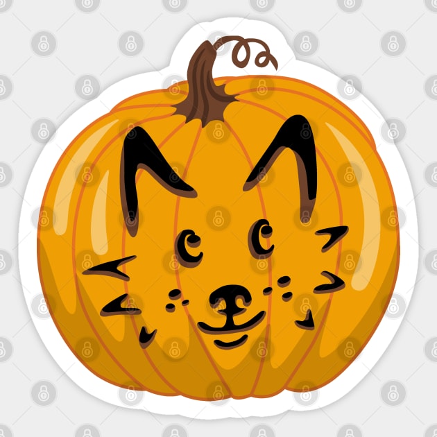 Dog-O-Lantern V Sticker by illucalliart